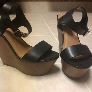 Black Platform Wedges